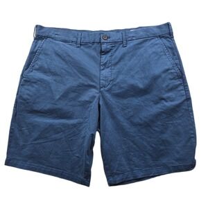 Gap Chino Shorts Mens 36 Blue Cotton Stretch 10" Inseam Flat Front Casual